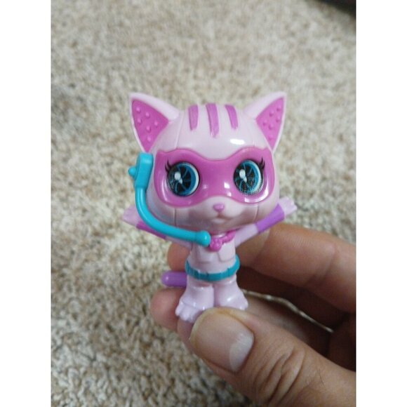 Spy Squad Pet PERCY PINK PUPPY & PURPLE KITTY 2.5" 2015 Mattel Barbie cat dog - Picture 2 of 3